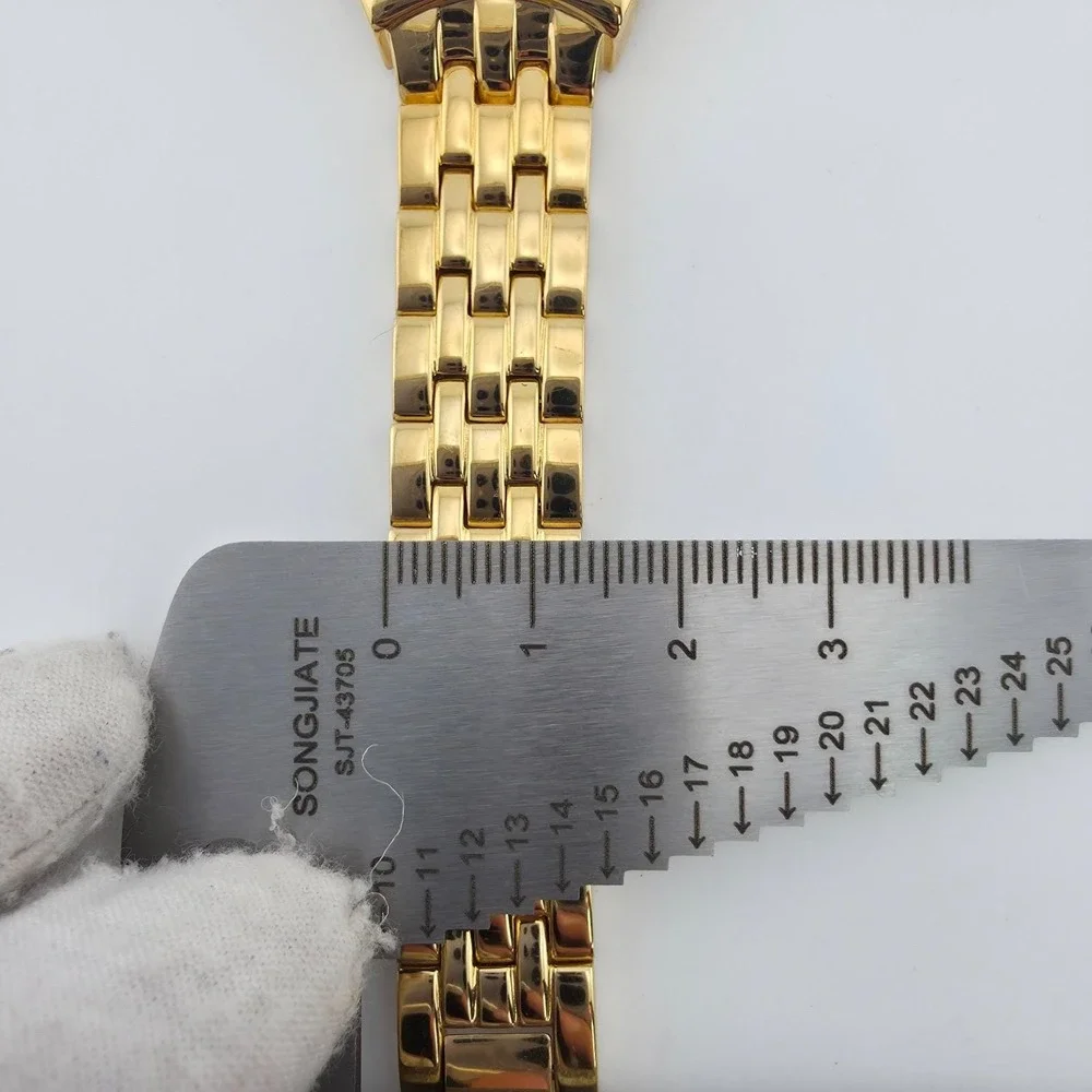 Vtg STEEL BY DESIGN Ladies Watch Swiss Parts Movment Link Bracelet Gold Tone 7